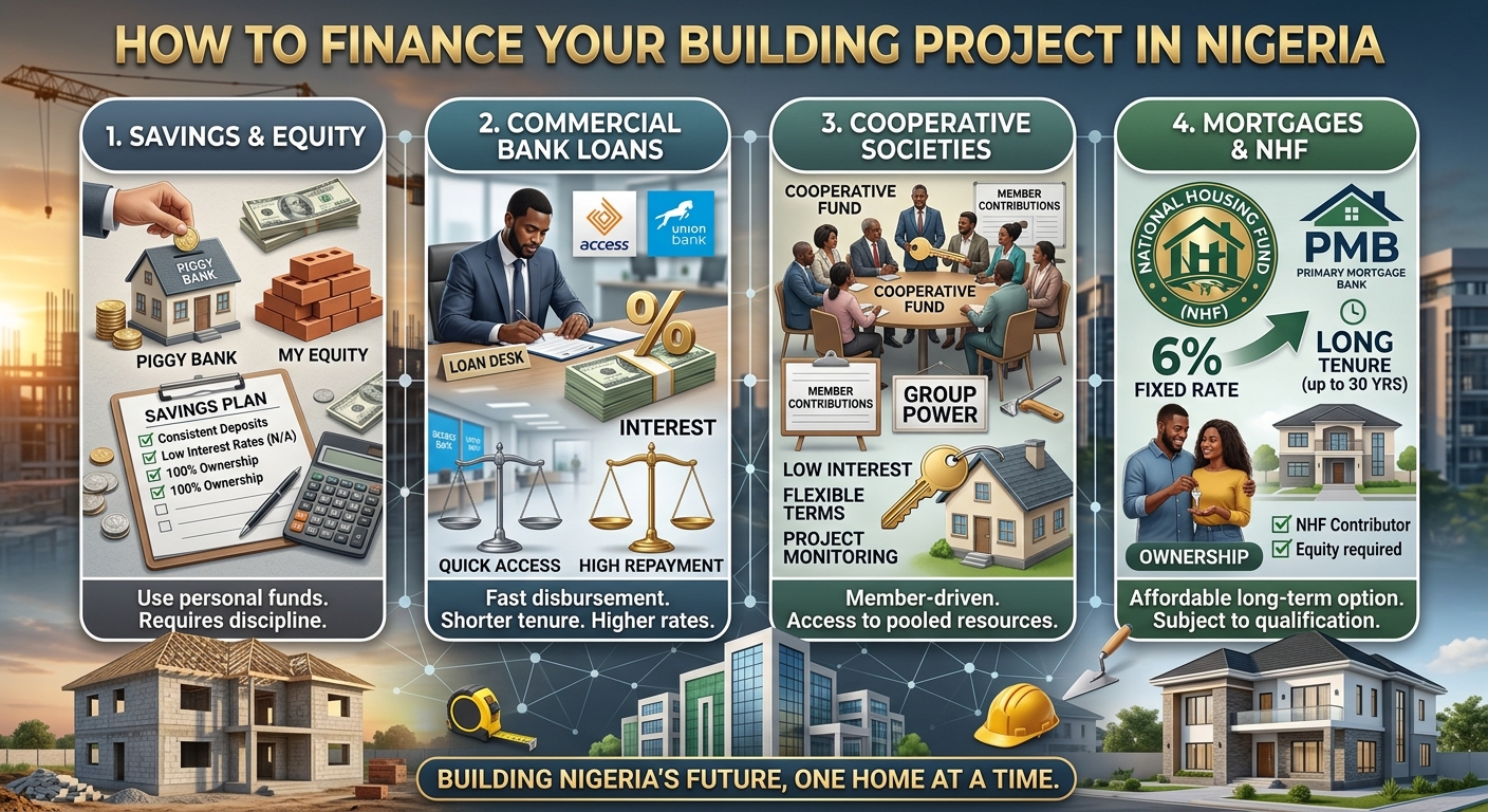 How to Finance Your Building Project in Nigeria: Savings, Loans, Cooperatives and Mortgages
